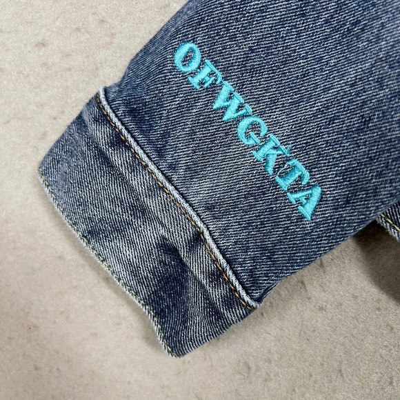 Levis x Odd Future OFWGKTA Denim Trucker Jacket 2012 Blue Mens Size M - Picture 3 of 10